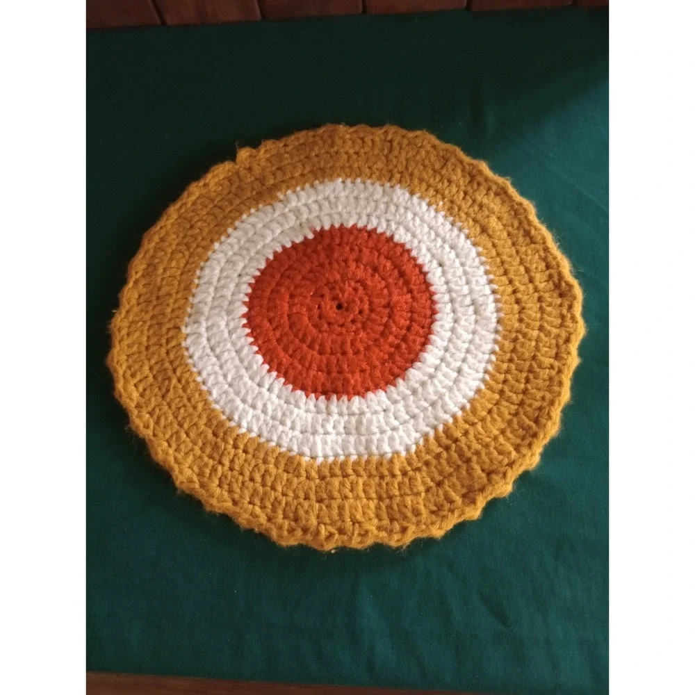 2-Vintage Handmade Round Crochet Doilies